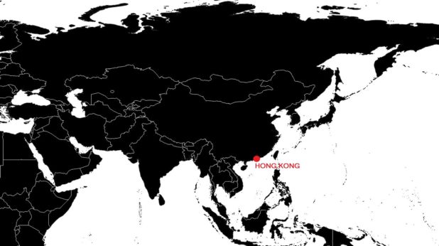 Hong Kong sur une carte d'Asie Hong Kong sur une carte d'Asie