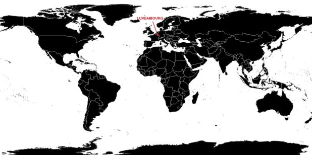 Luxembourg sur une carte du monde