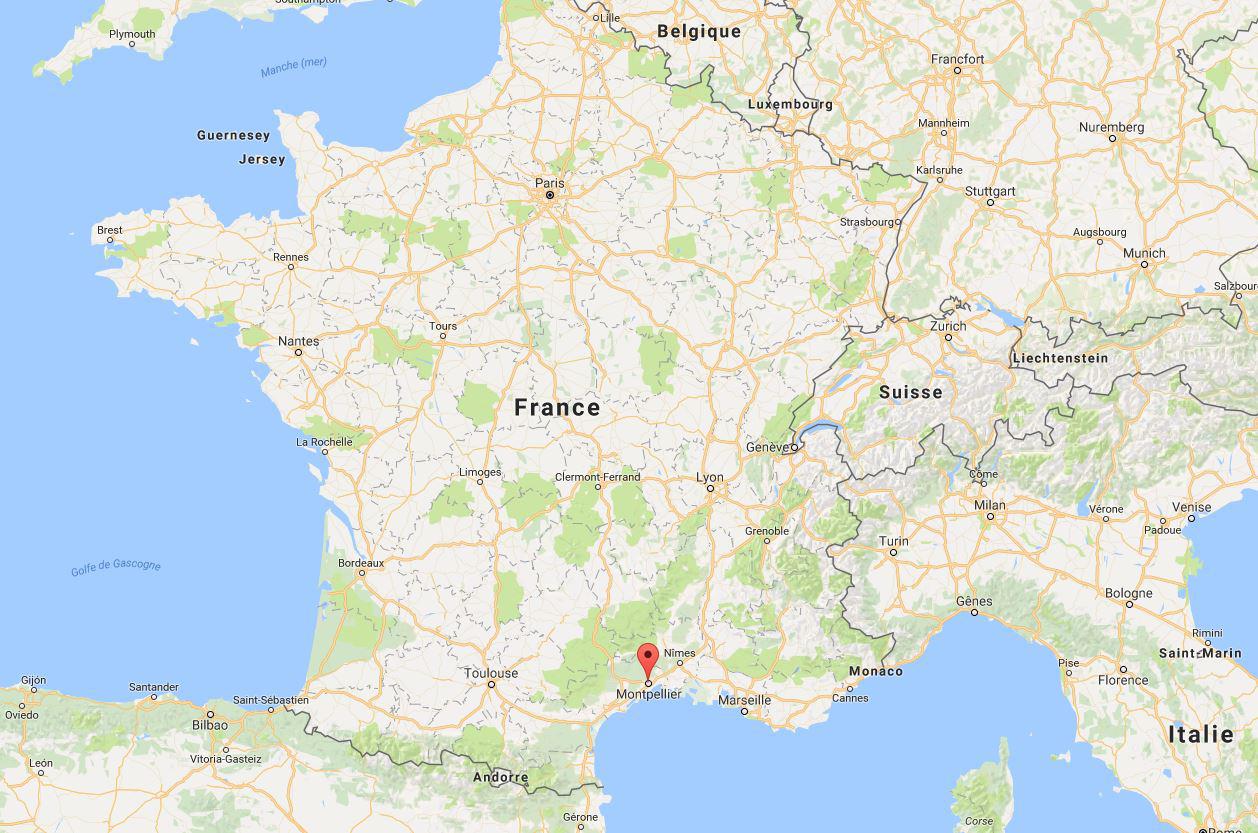 Où se trouve Montpellier sur une carte de France ?