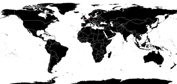 Pays-Bas sur une carte du monde