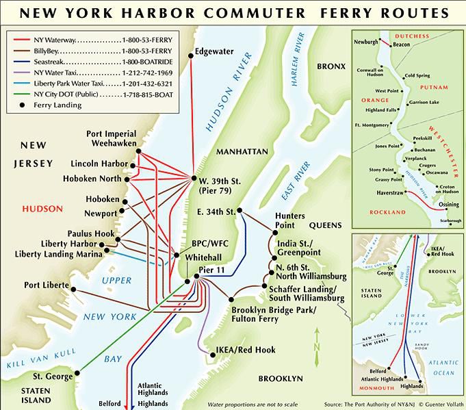 Plan du ferry à New York Plan du ferry à New York