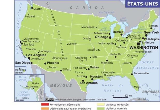 USA (États-Unis) carte