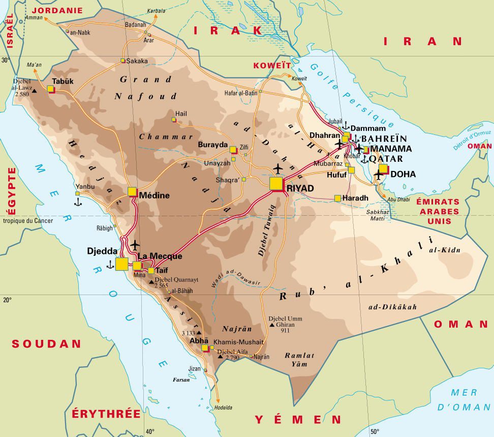 Résultat de recherche d'images pour "arabie saoudite carte"