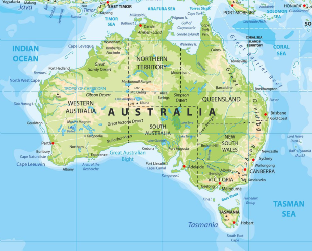 Autre carte de l'Australie