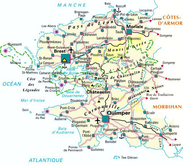 Autre carte du Finistère Autre carte du Finistère