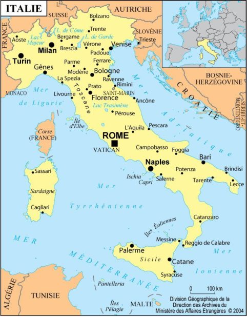 Autre carte de l'Italie