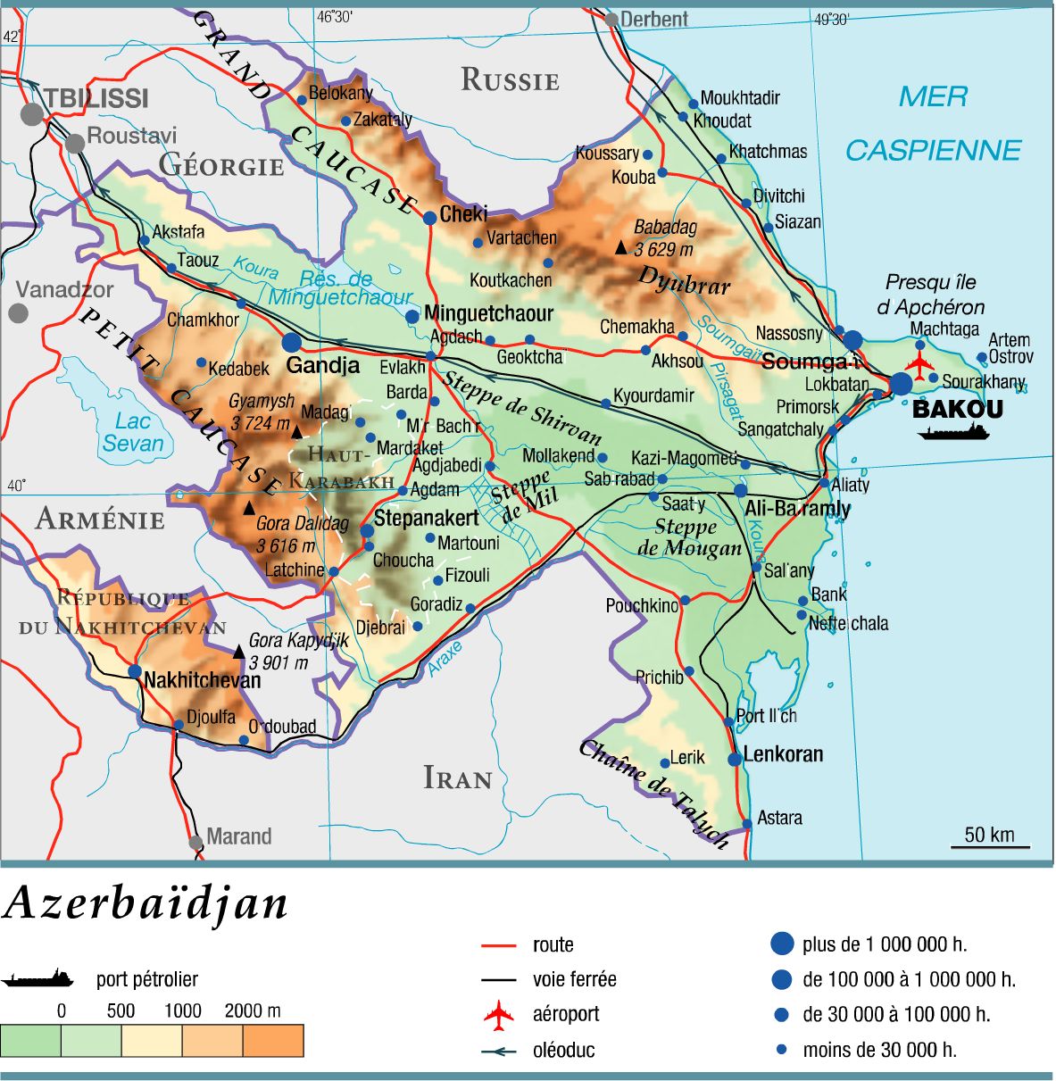 Azerbaïdjan carte Azerbaïdjan carte