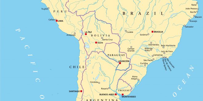 Carte de l'Amérique du Sud