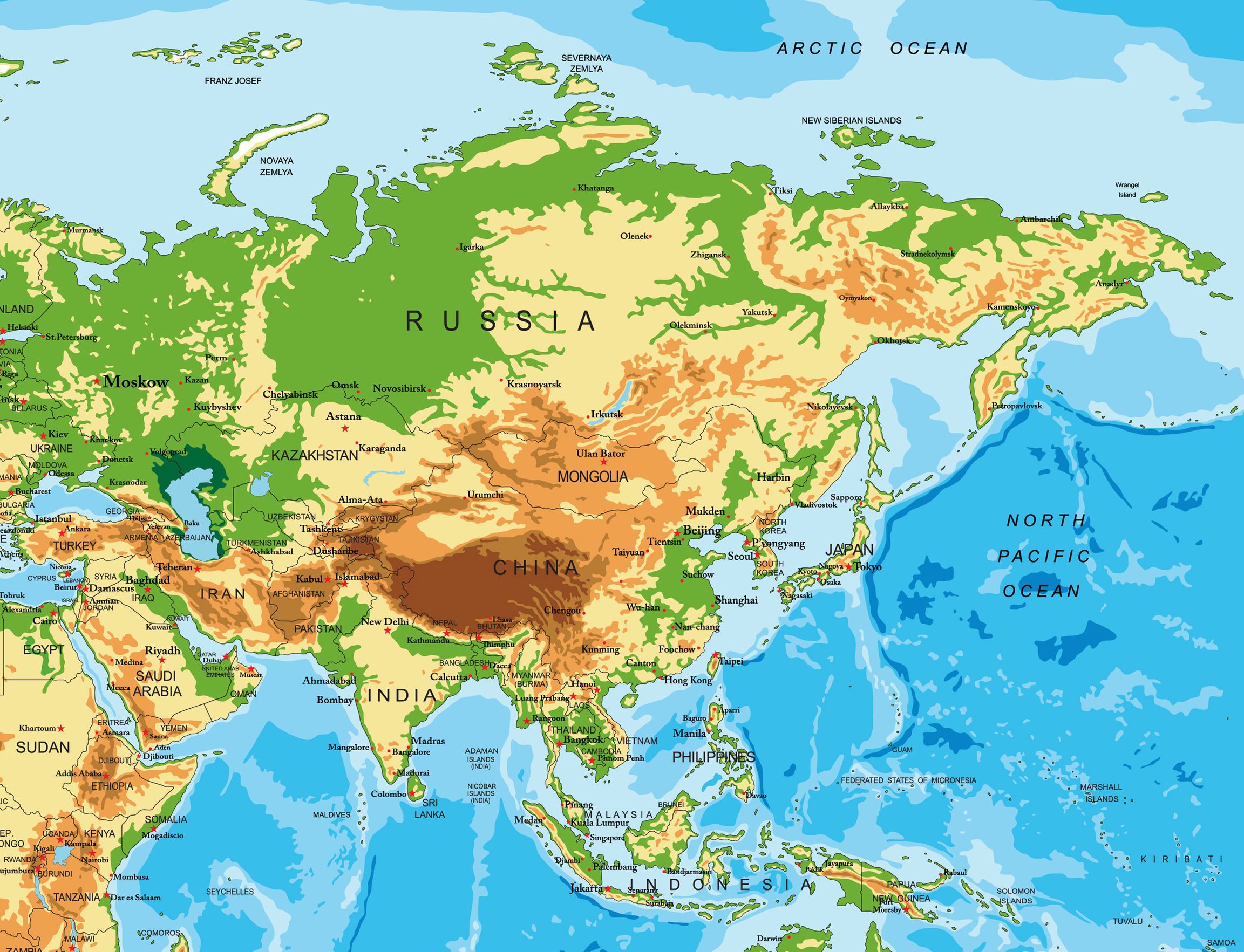 asie carte géographique