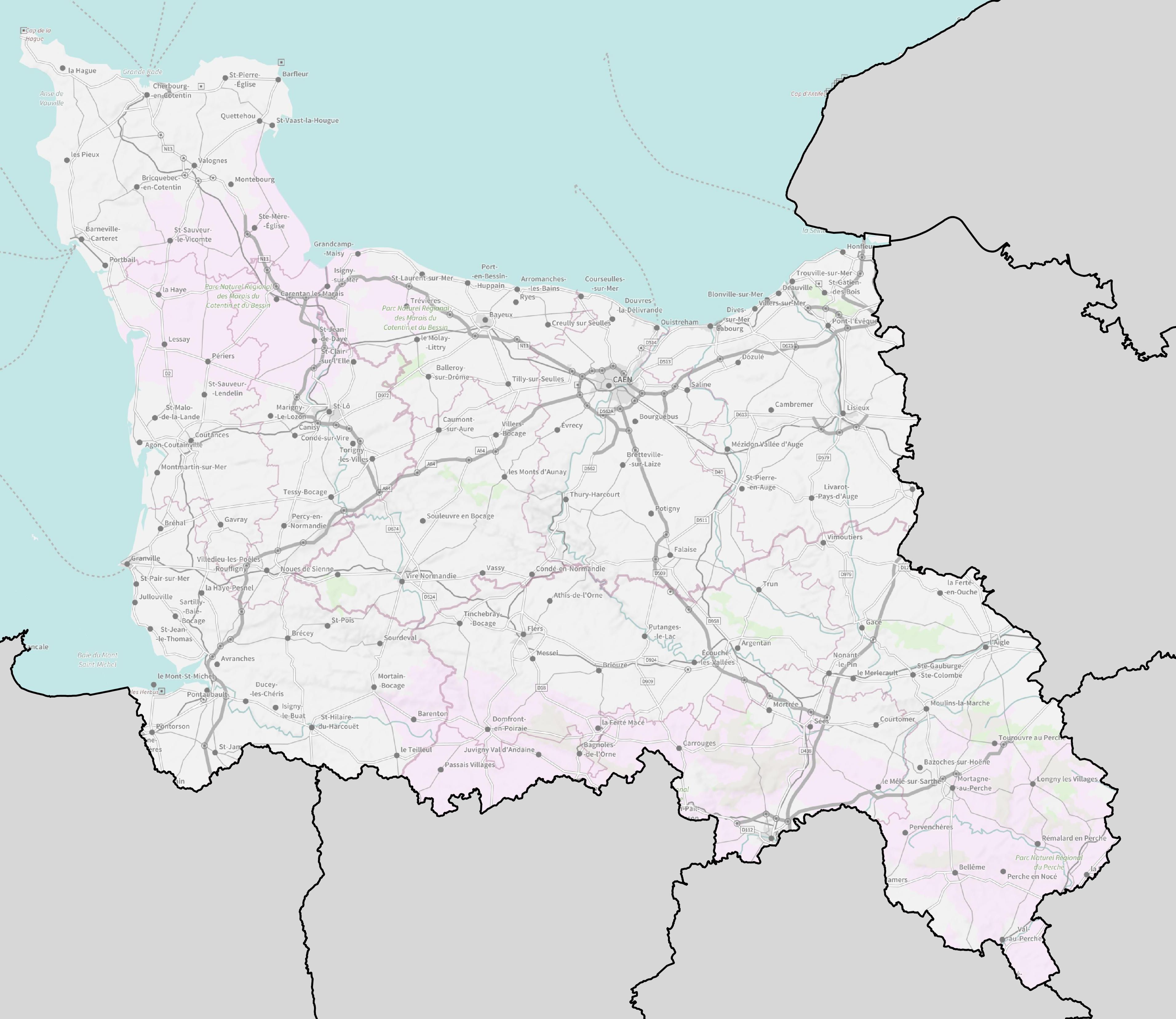 carte geographique de basse normandie