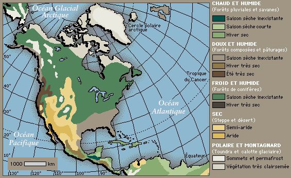 Carte du climat en Amérique du Nord et Centrale Carte du climat en Amérique du Nord et Centrale