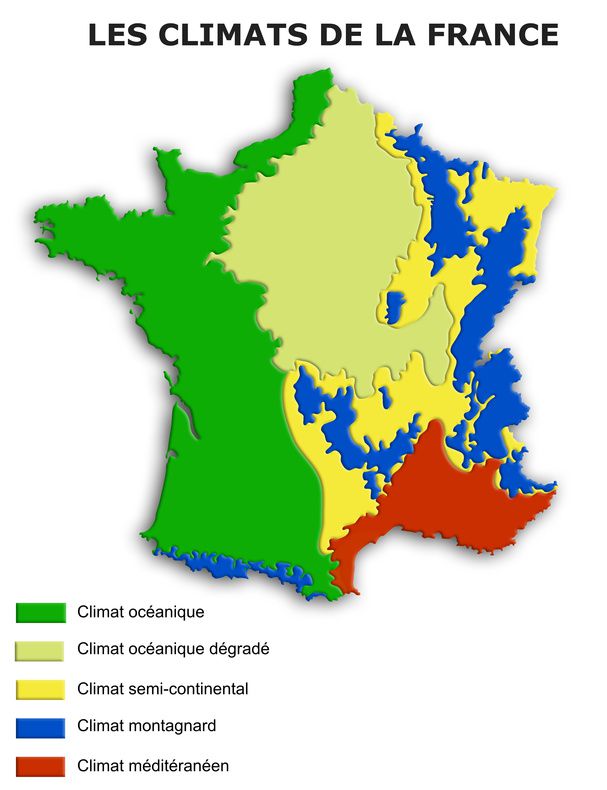 Carte de France du climat Carte de France du climat