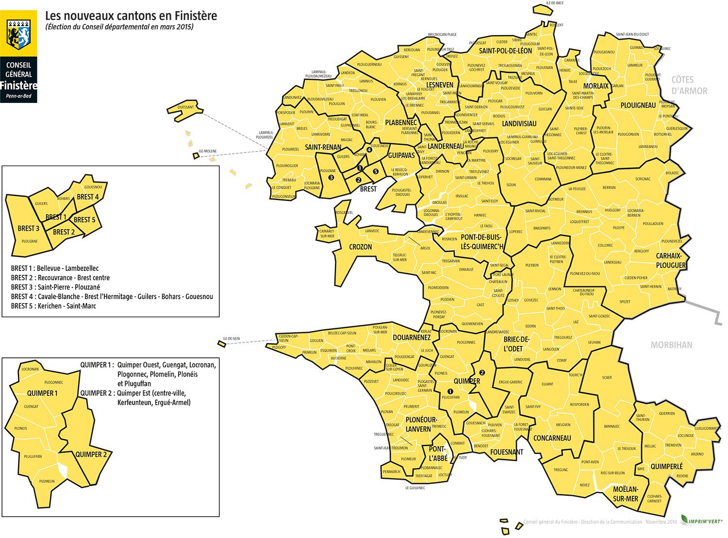 Carte Du Finistère Finistère Carte Des Villes Relief Politique