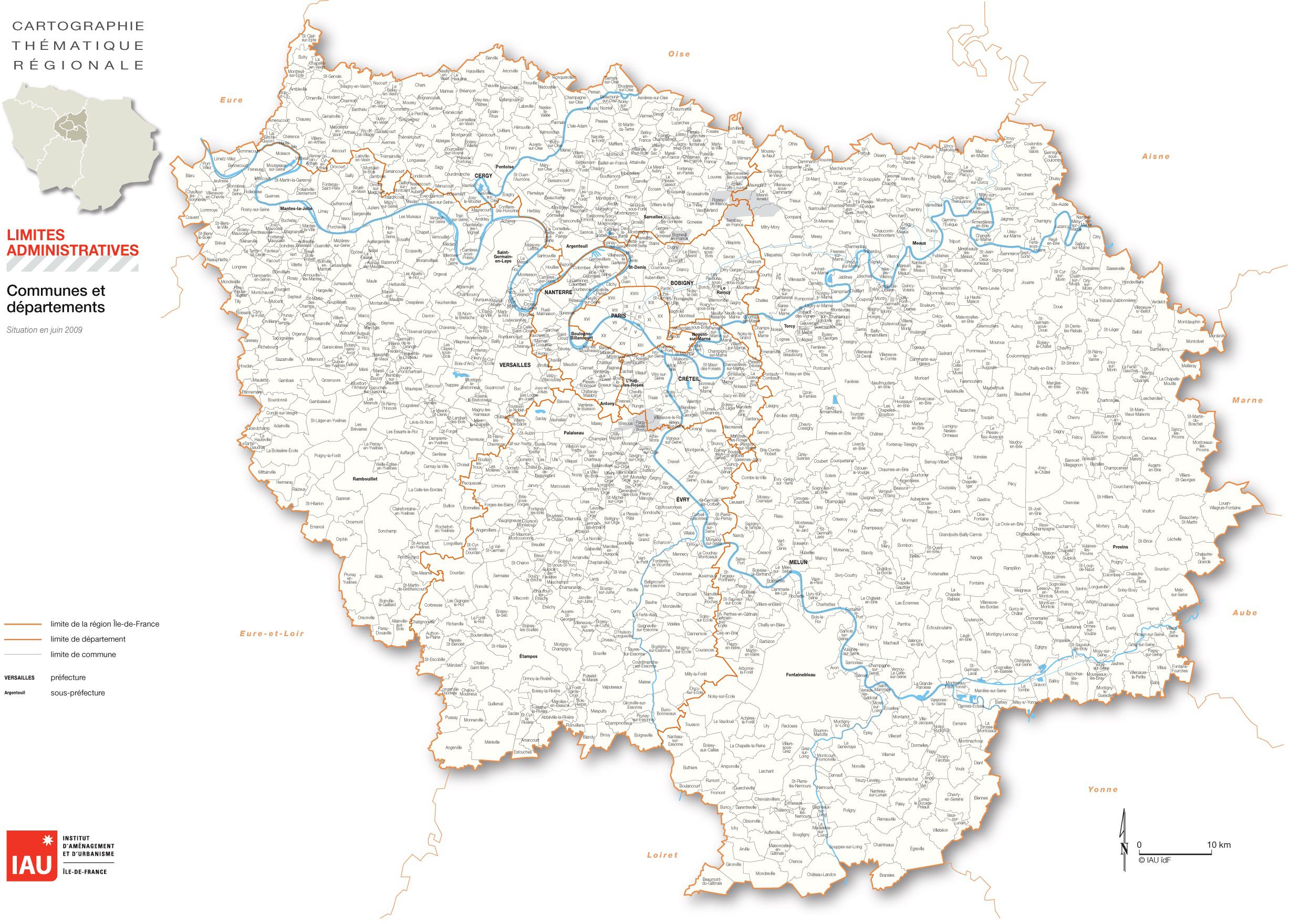 Carte Des Departements D Ile De France