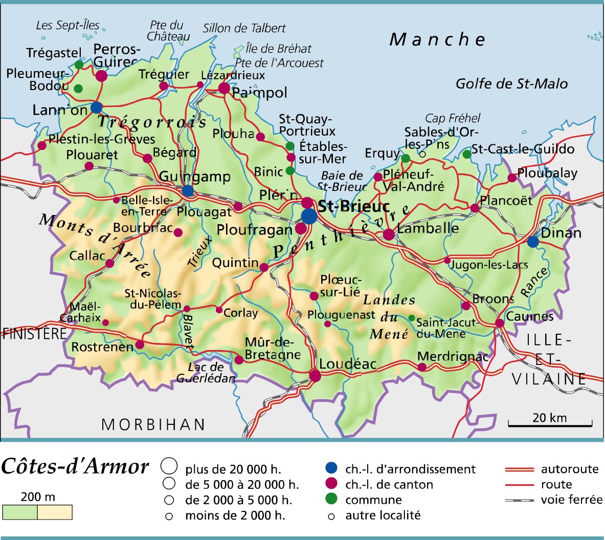 cotes d armor carte touristique