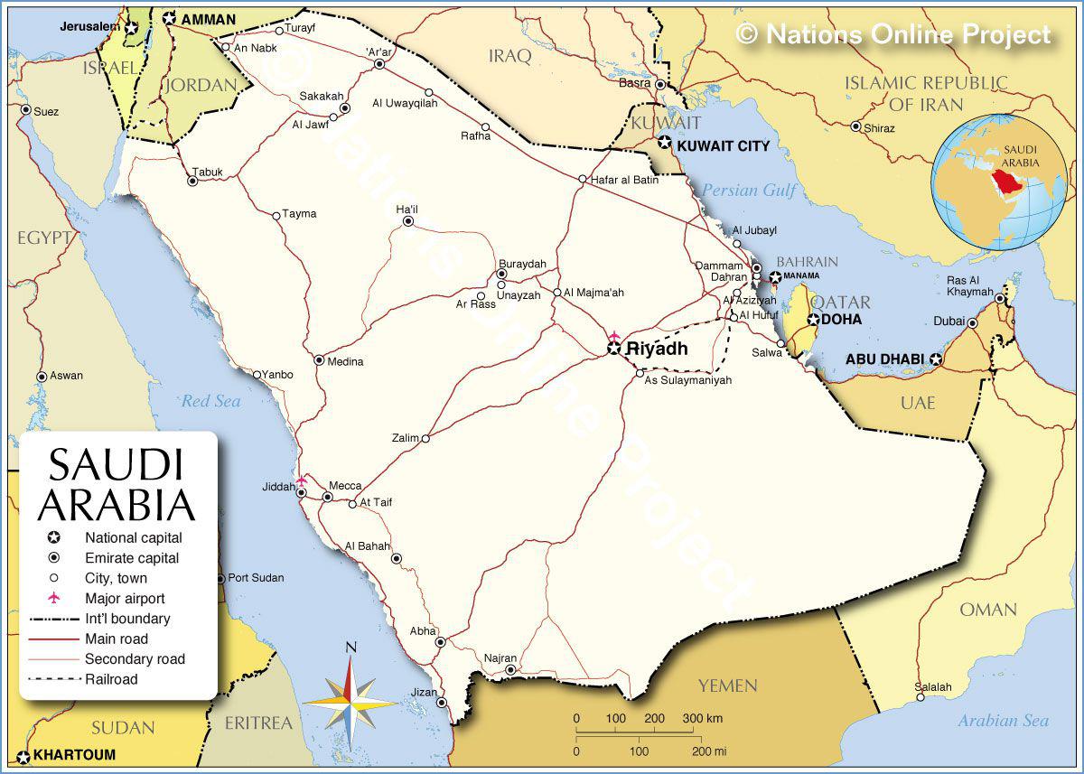 carte d arabie saoudite