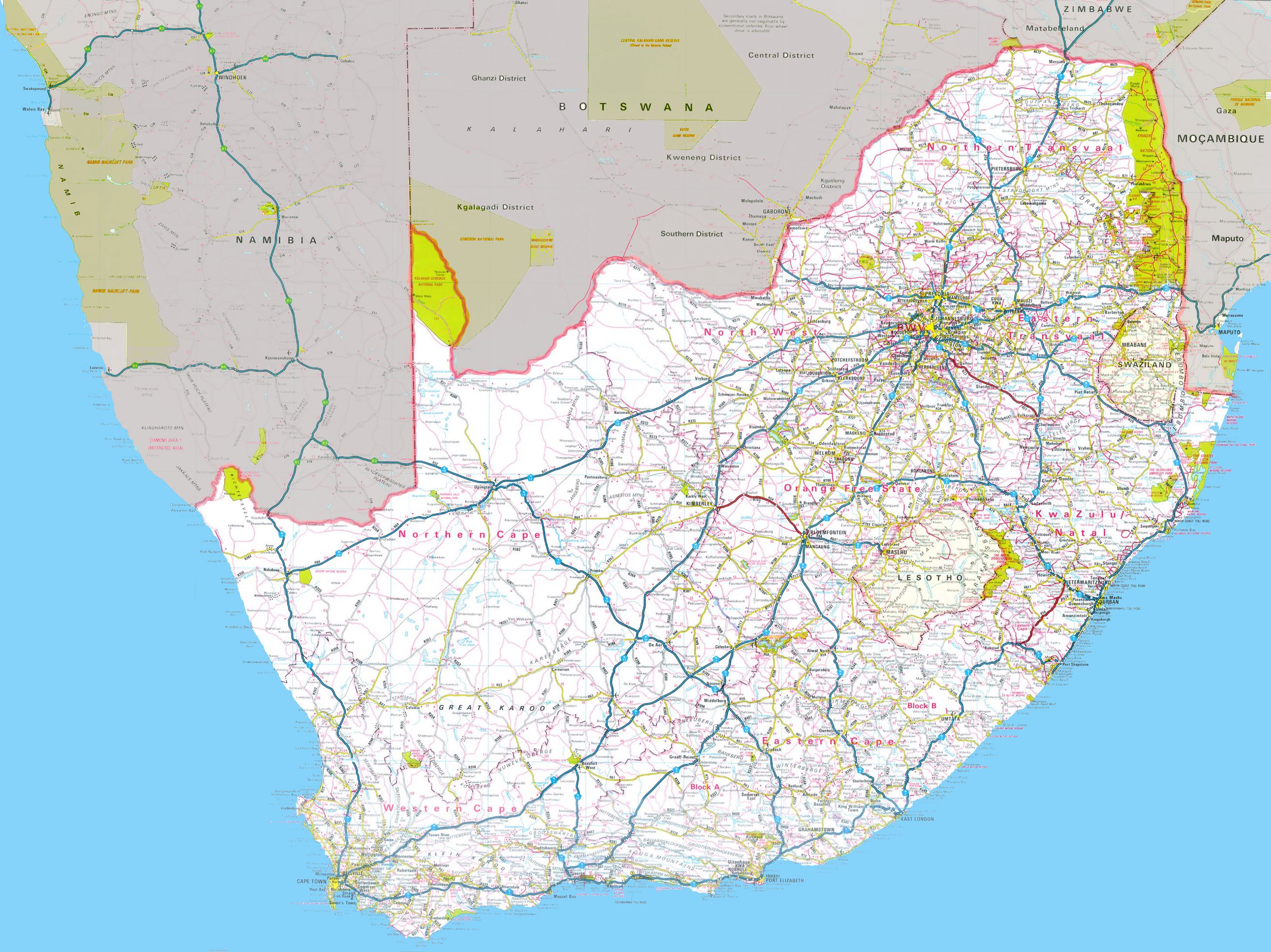 Carte de l'Afrique du Sud - Afrique du Sud carte sur le ...