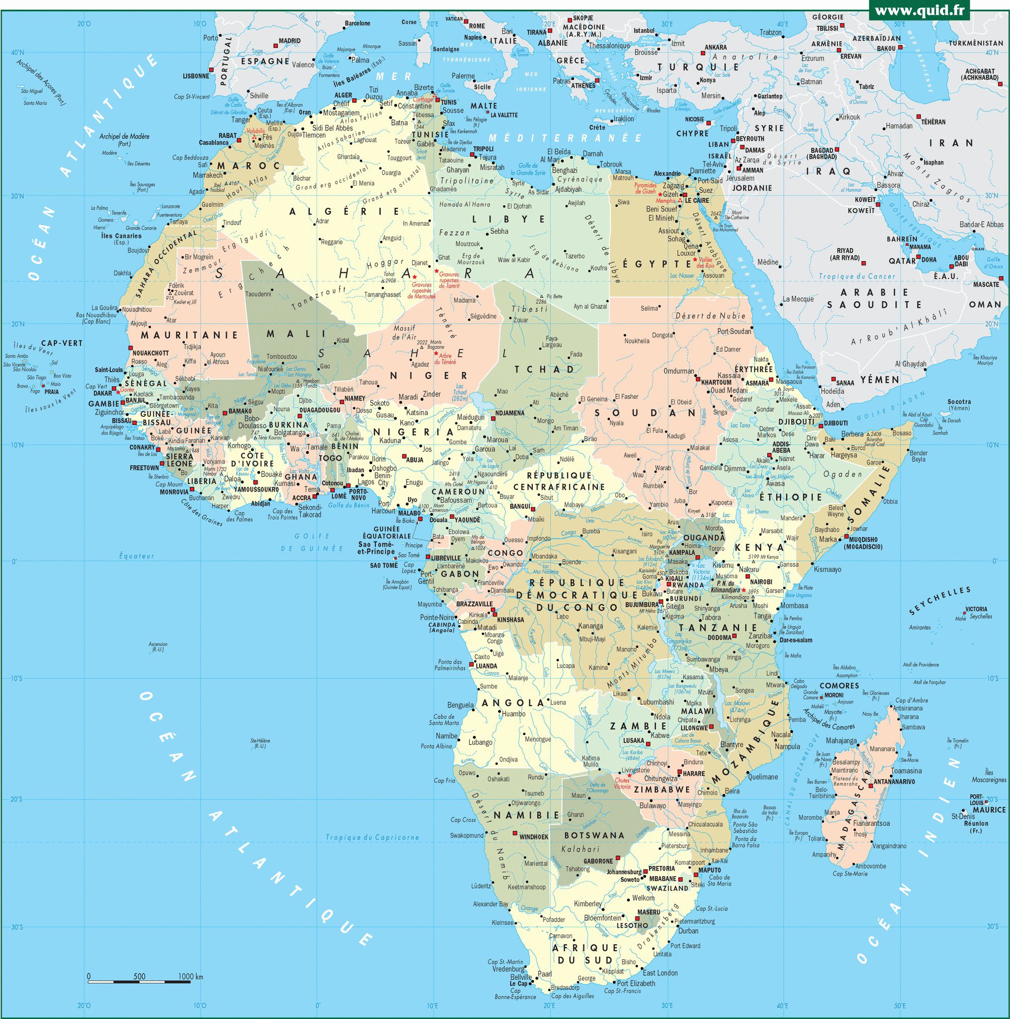 Carte De L Afrique Cartes Sur Le Continent Africains Pays Relief 