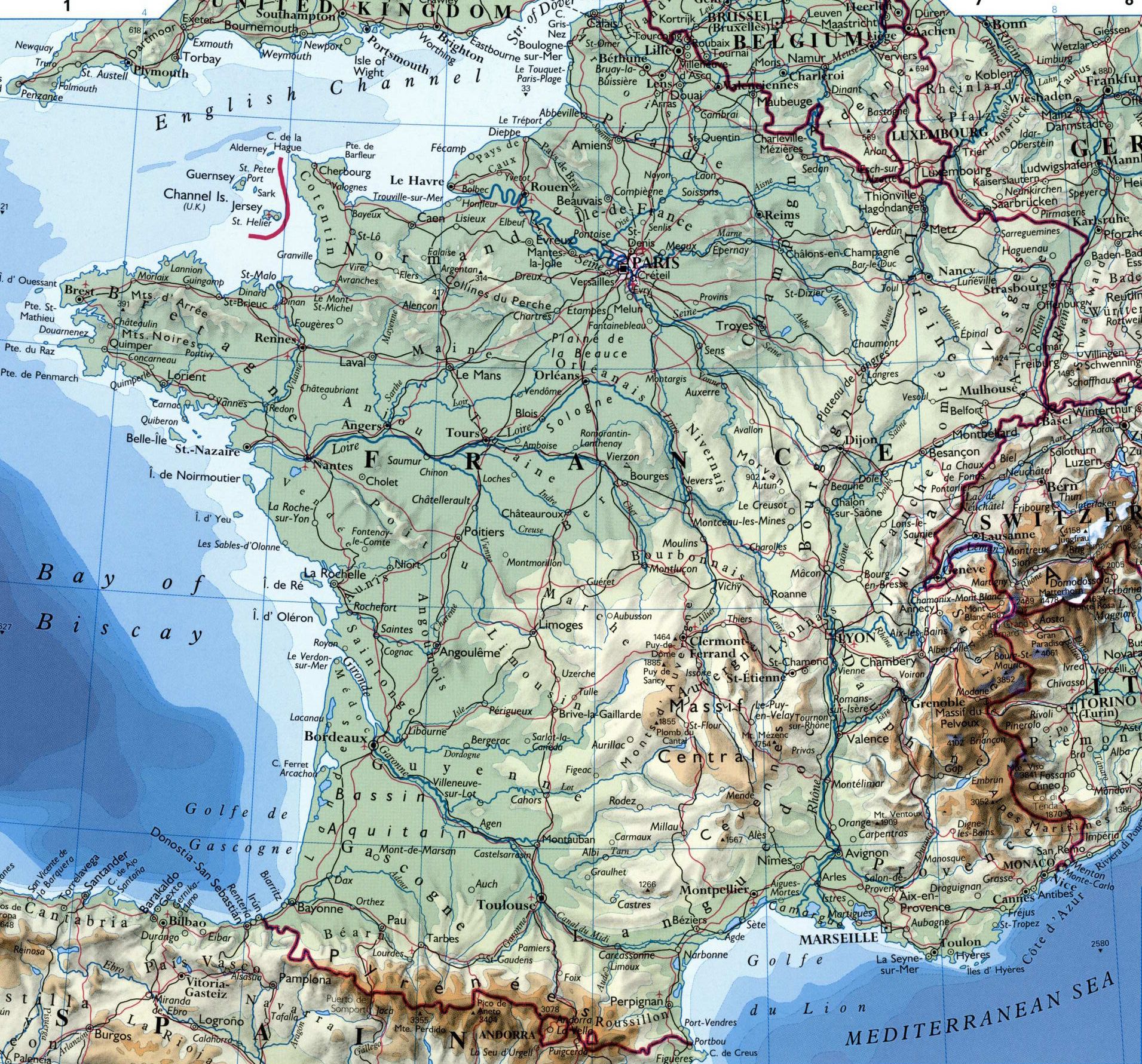 D couvrez La Carte De France Avec Ses Mers Et Oc ans Partage
