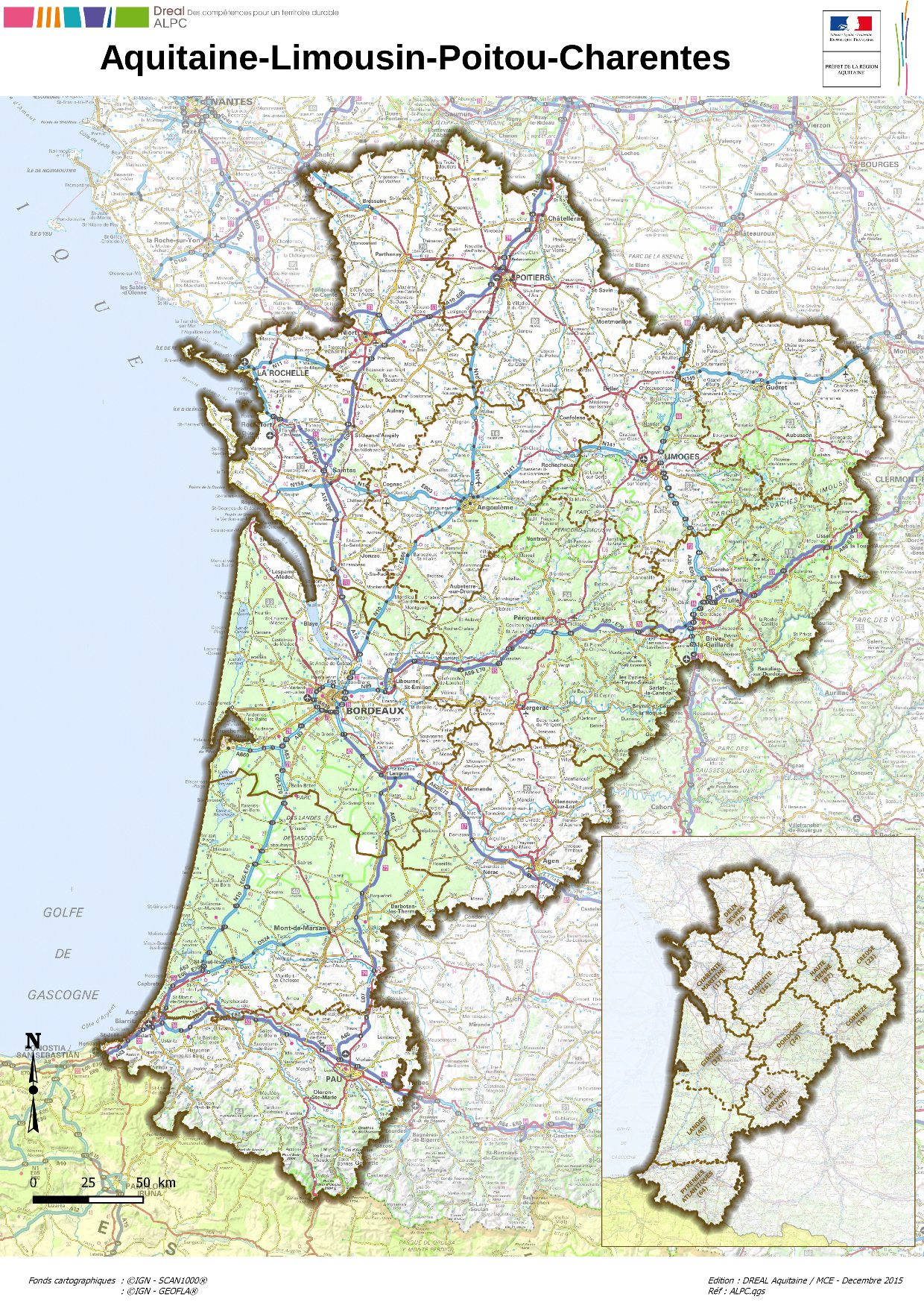 Carte Region Aquitaine Détaillée