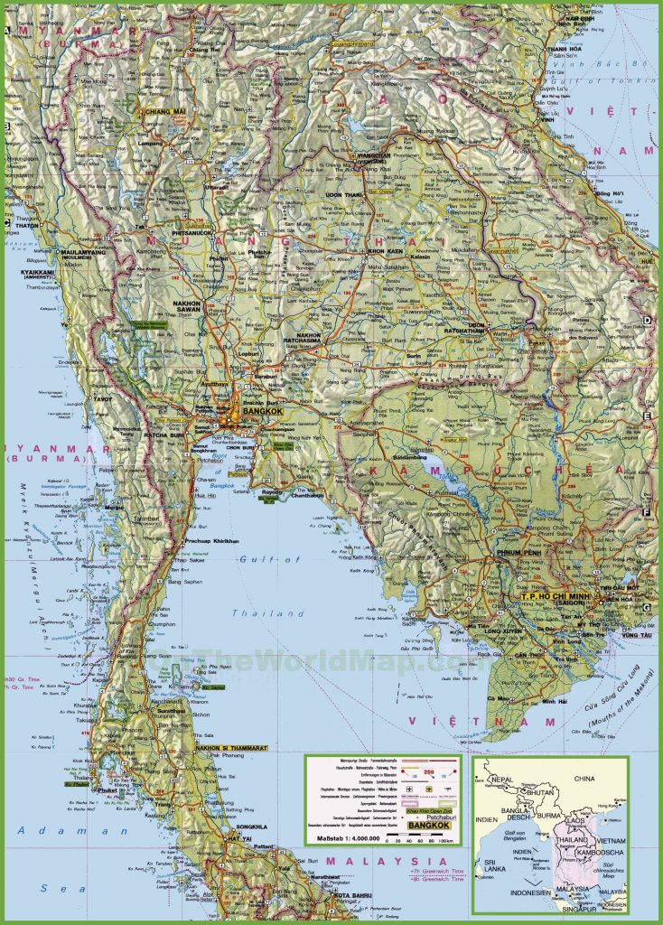 Carte détaillée de la Thaïlande Carte détaillée de la Thaïlande