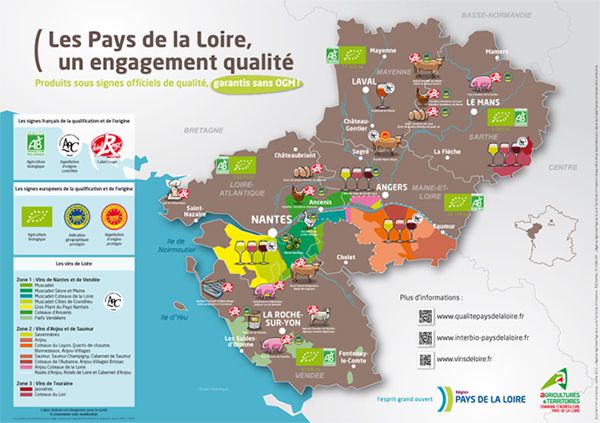 Carte des Pays de la Loire - Pays de la Loire carte des villes, relief