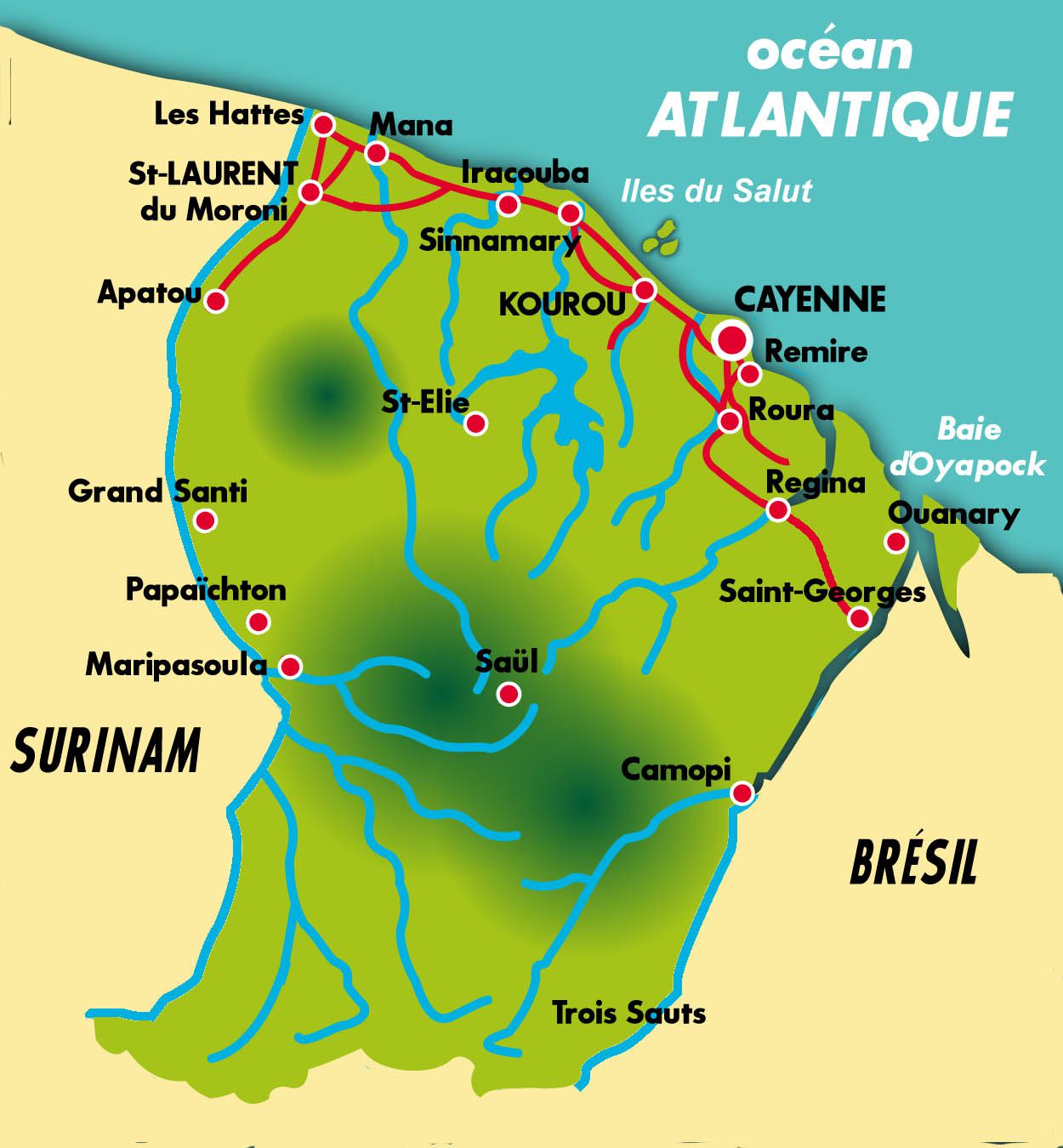 Résultat de recherche d'images pour "carte de la guyane francaise"
