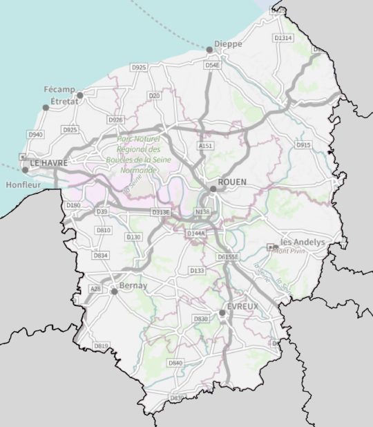 Carte de la Haute Normandie