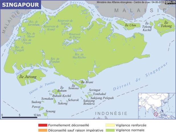 Carte des îles de Singapour