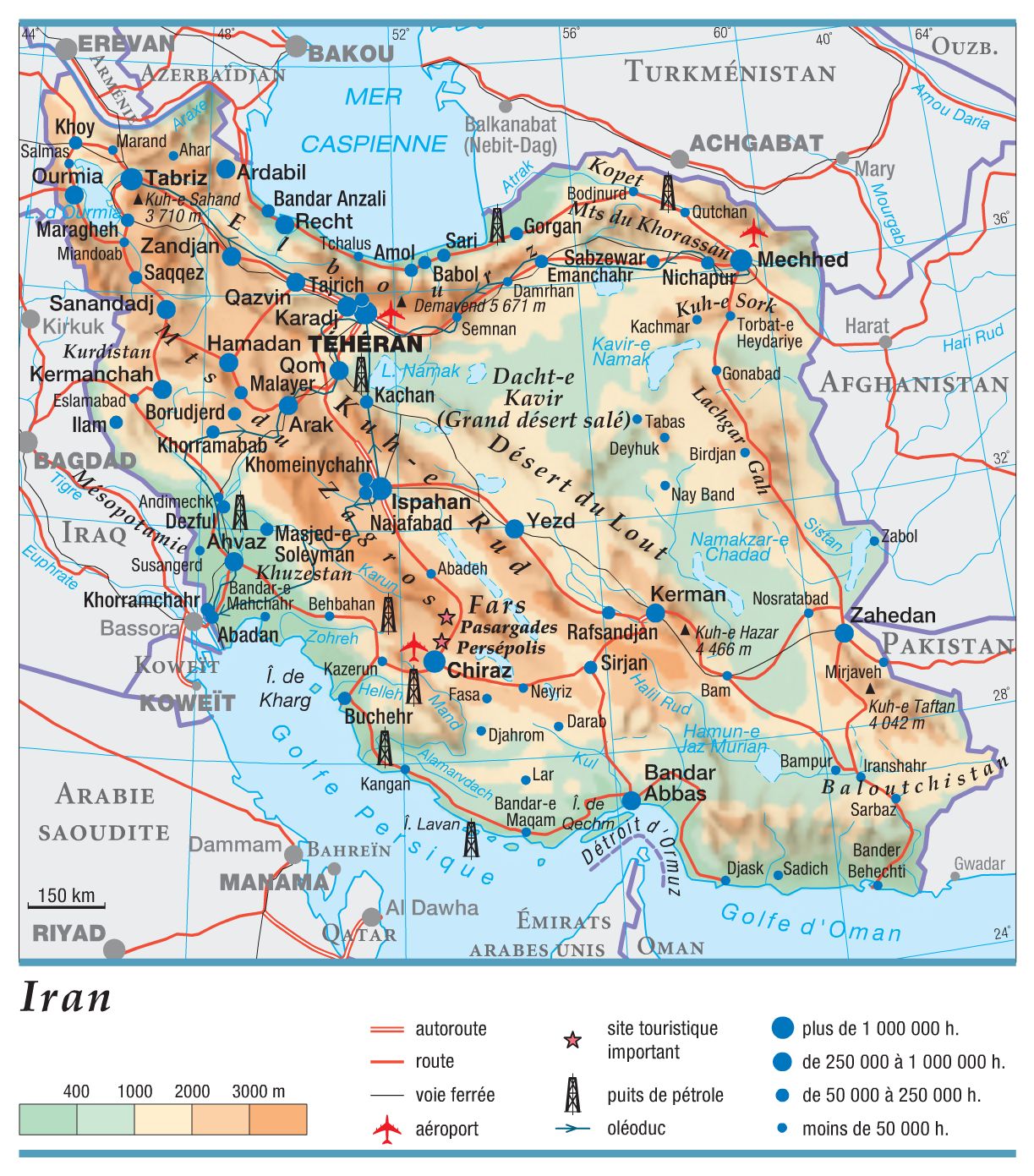 Carte de l'Iran - Politique