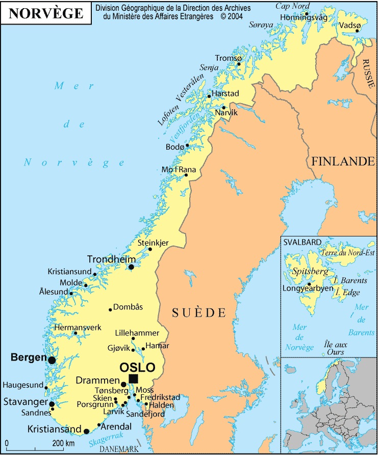 norvège carte