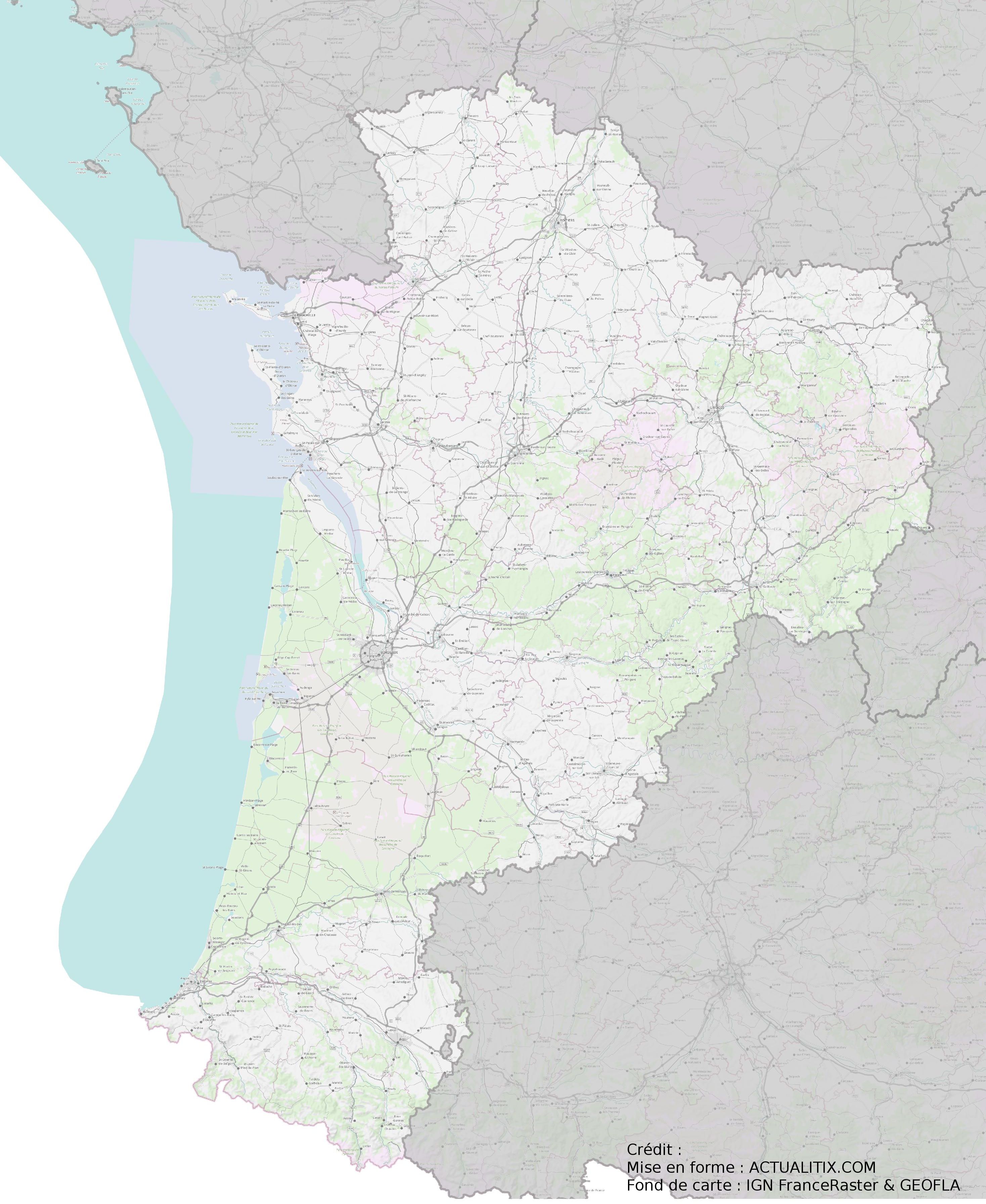 region aquitaine carte