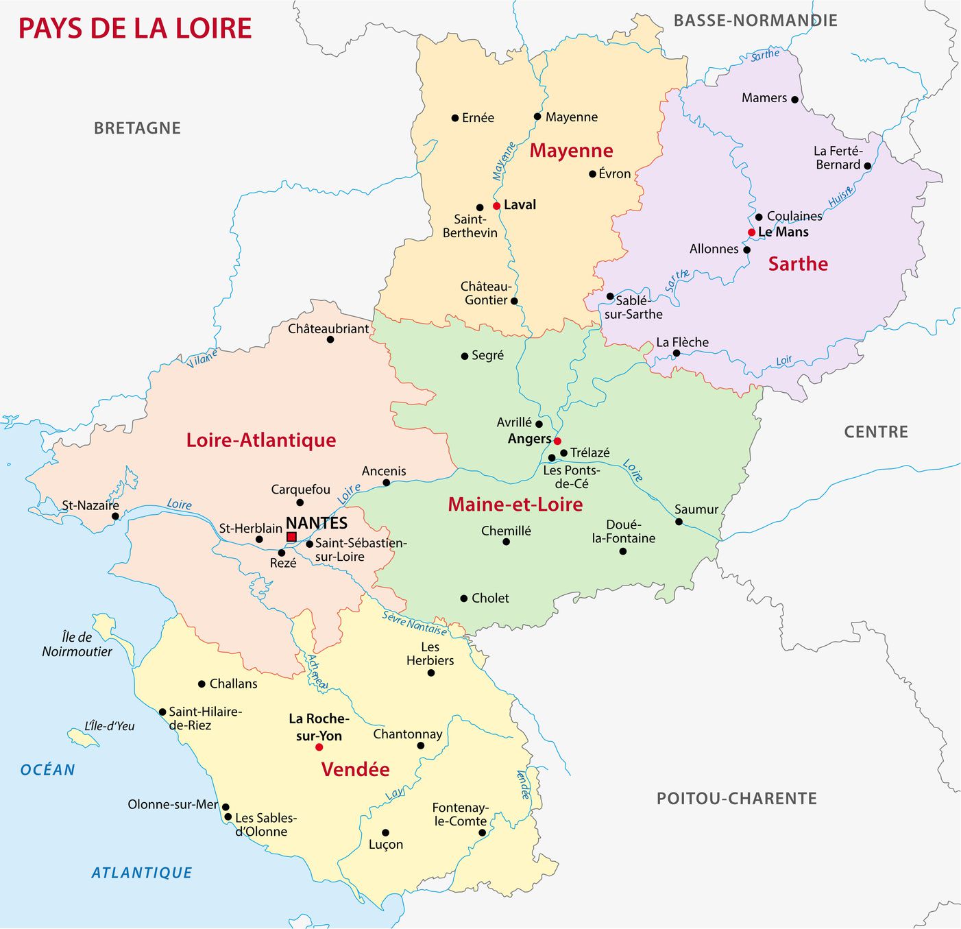 Carte Pays de la Loire