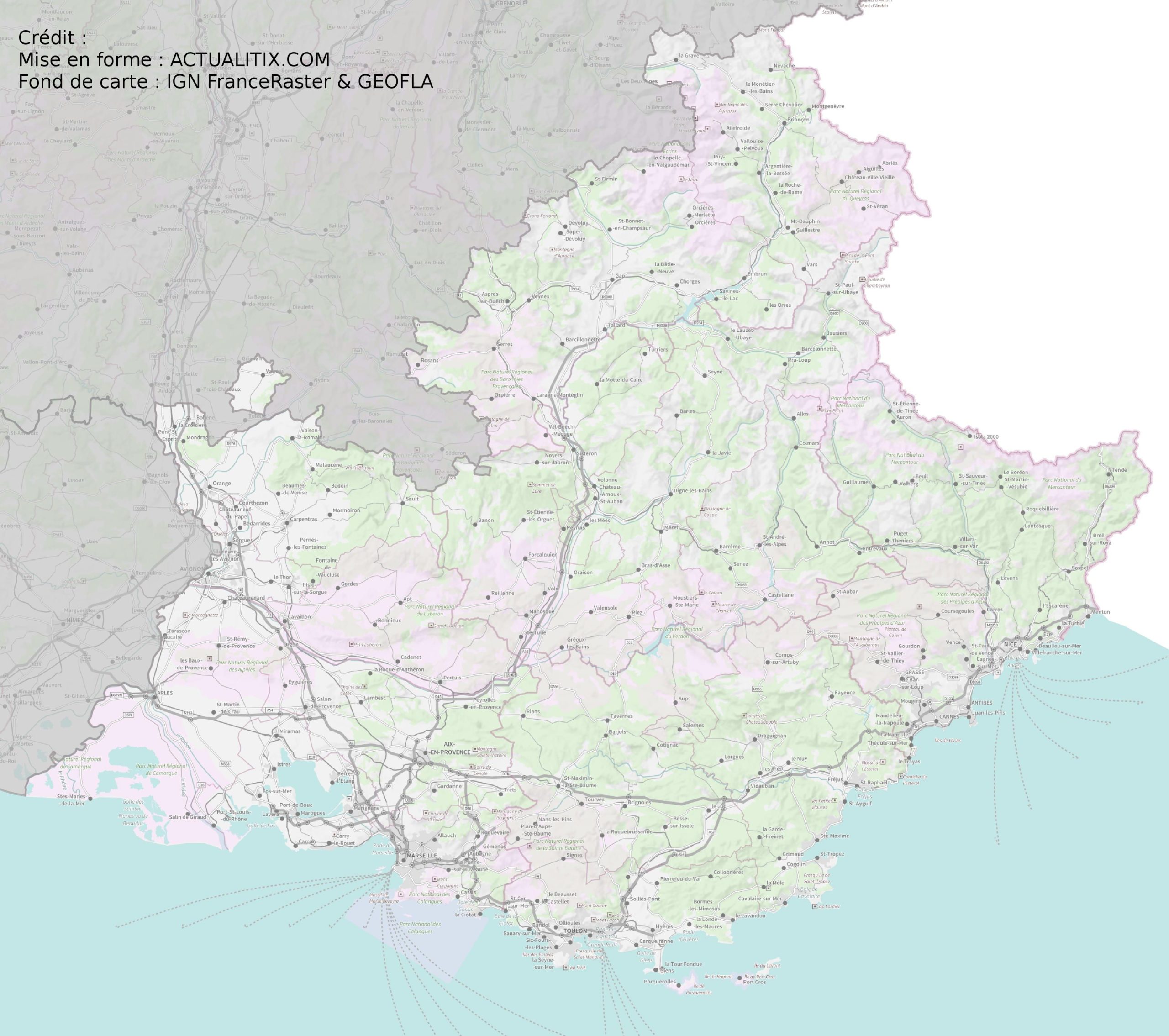 carte région paca villes