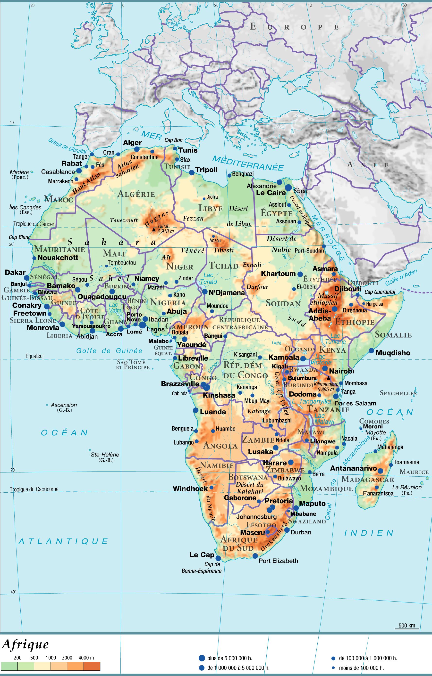 Carte De L Afrique Cartes Sur Le Continent Africains Pays Relief Carte De L Afrique Cartes Sur Le Continent Africains Pays Relief