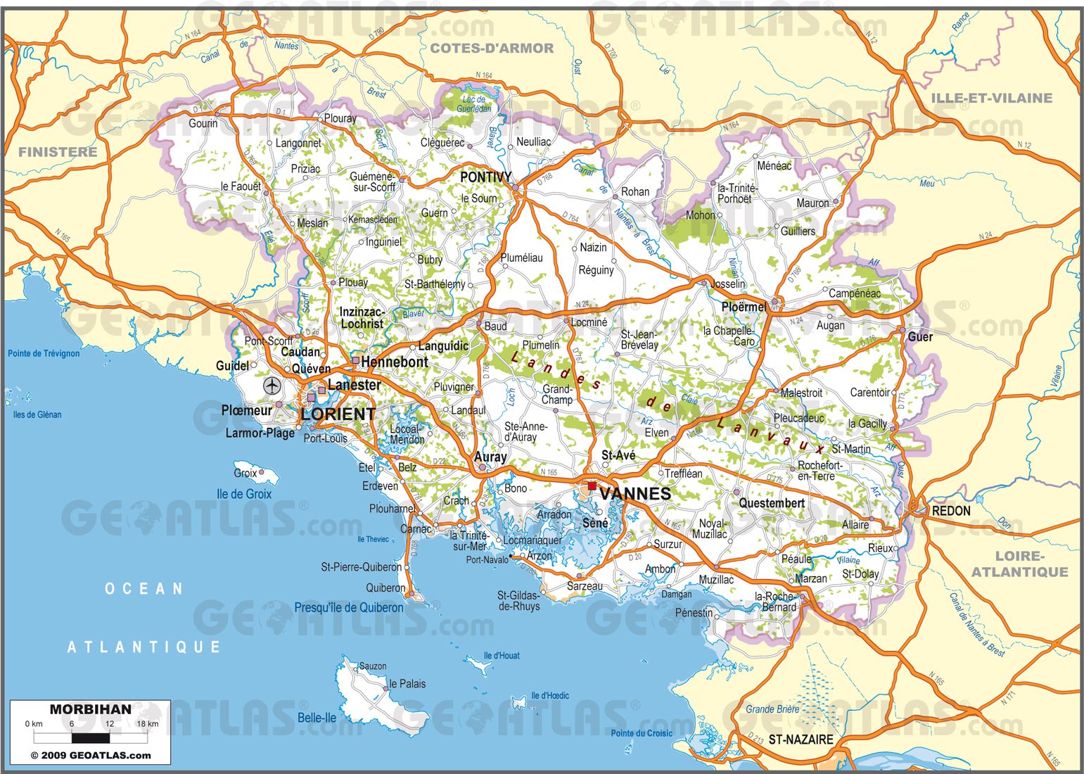Carte Du Morbihan D taill e Vacances Arts Guides Voyages Carte Du Morbihan D taill e Vacances Arts Guides Voyages