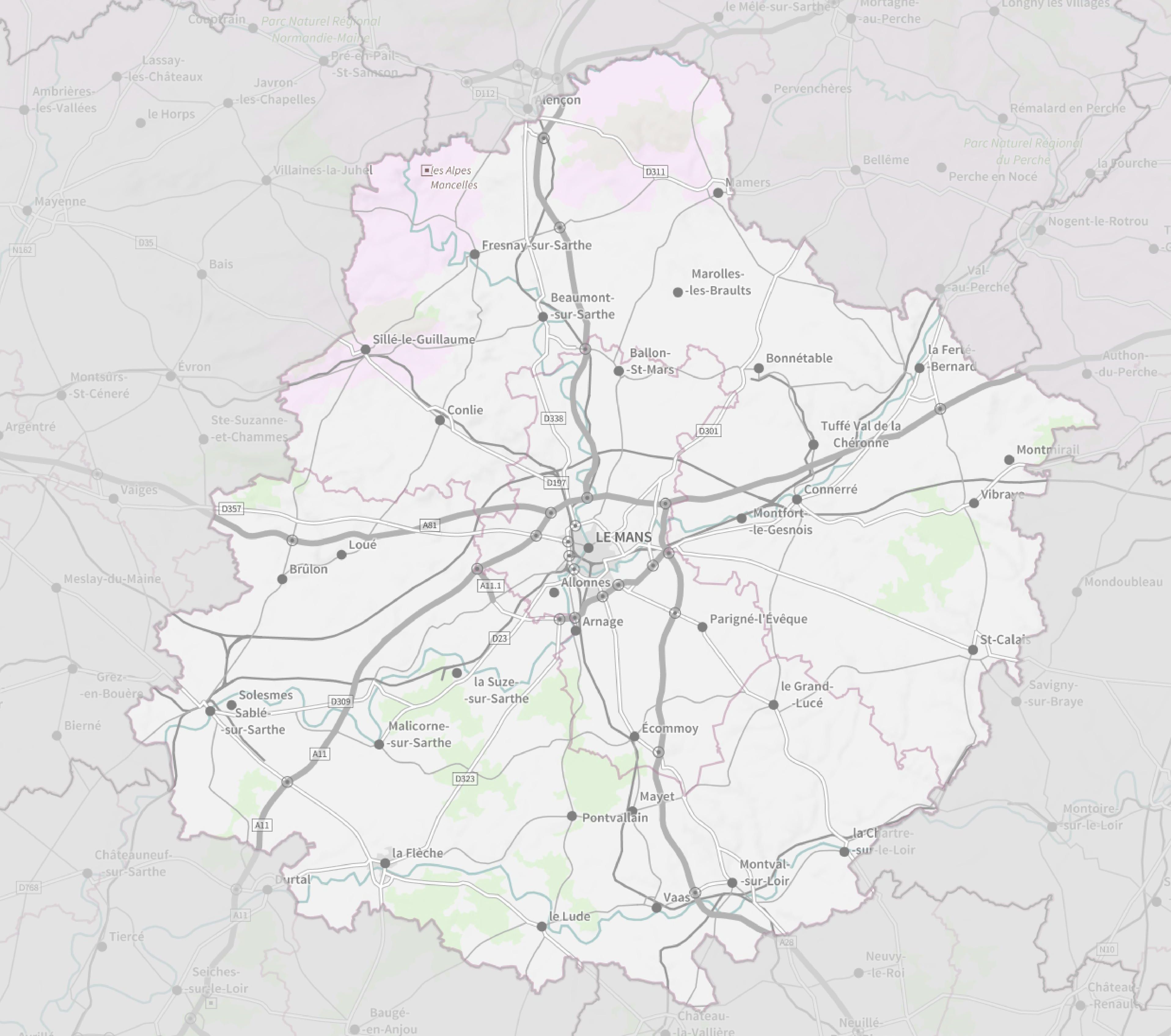 carte de la sarthe