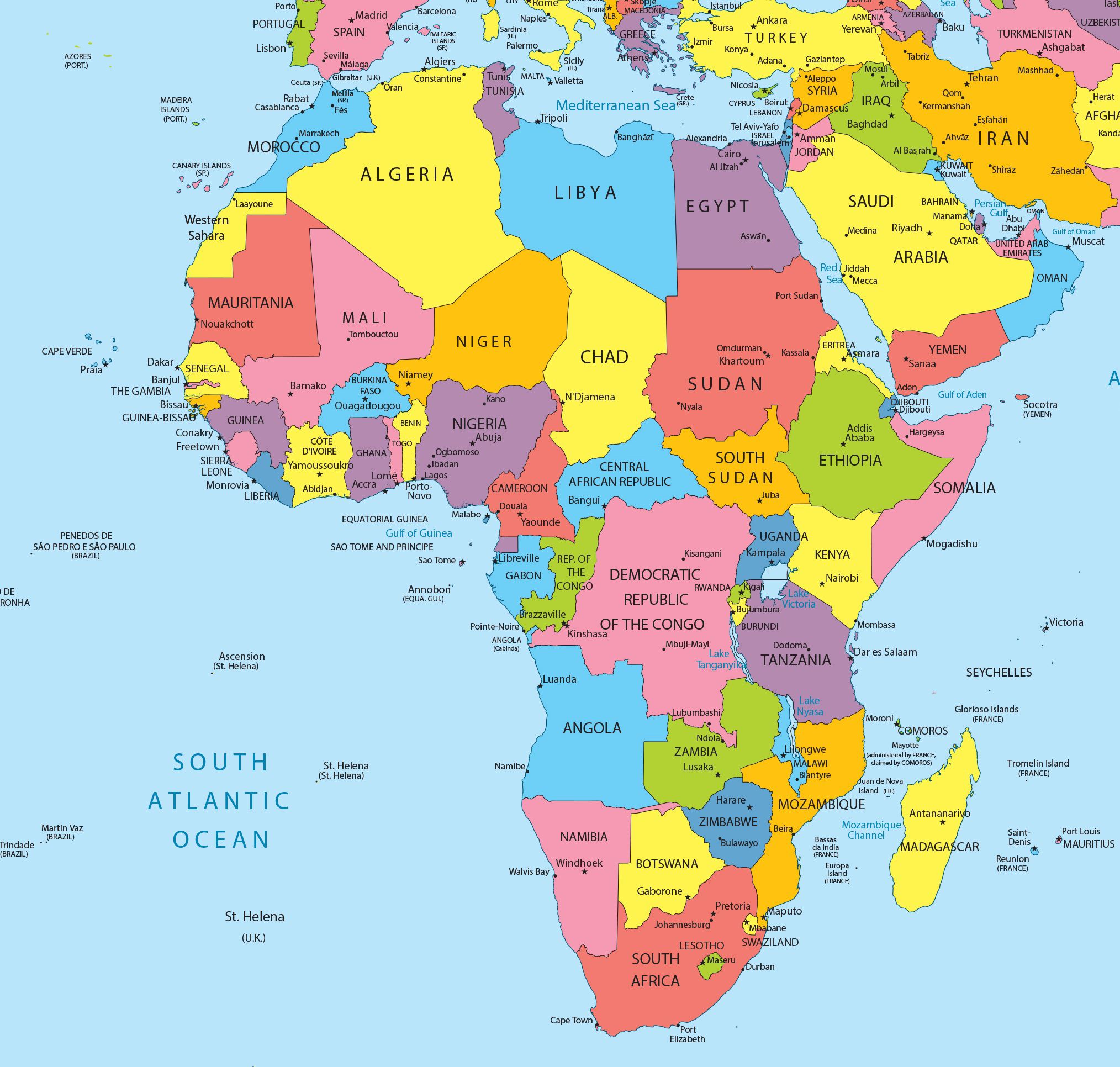 afrique pays • Voyages - Cartes