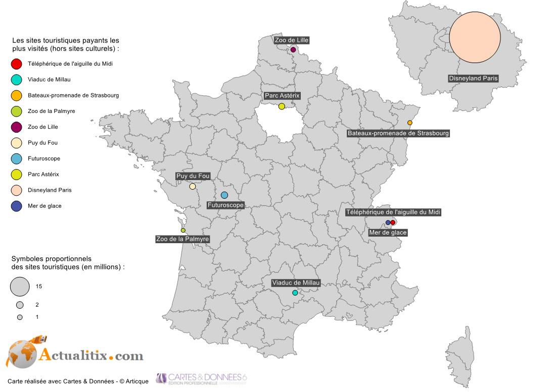Carte des sites touristiques en France Carte des sites touristiques en France