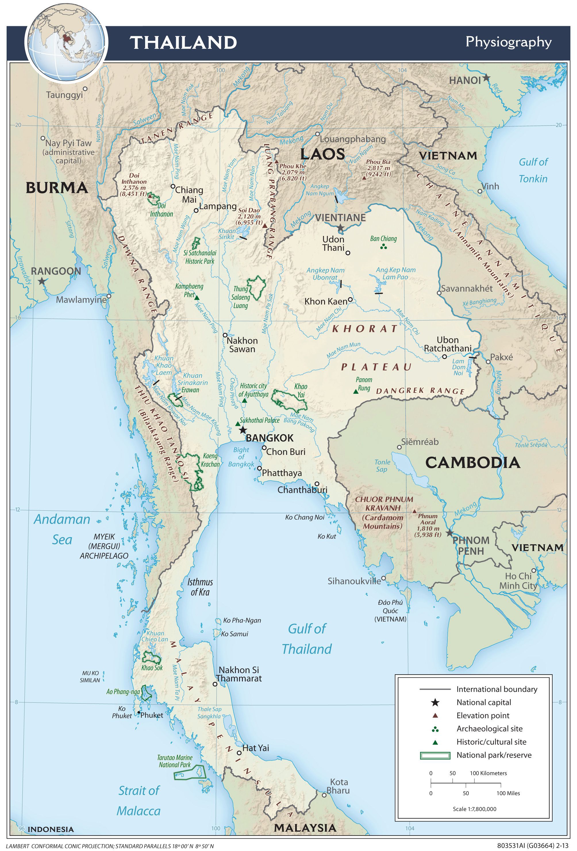 Carte de la Thaïlande - Cartes sur les reliefs, les villes ...