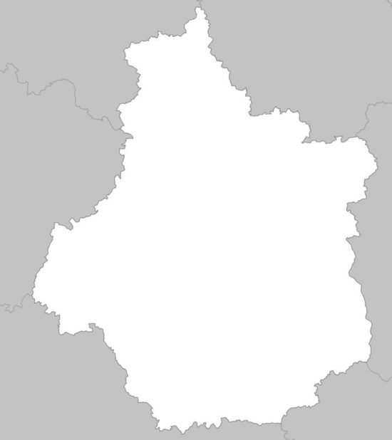 Carte vierge du Centre-Val de Loire