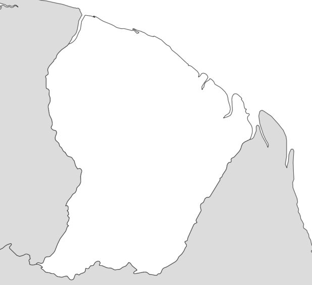 Carte vierge de la Guyane