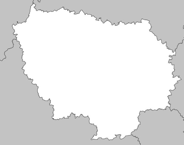 Carte vierge de l'Île de France