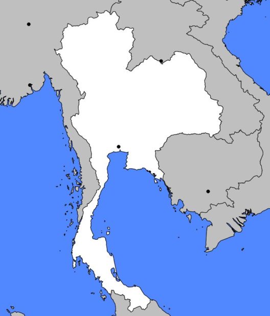 Carte vierge de la Thaïlande