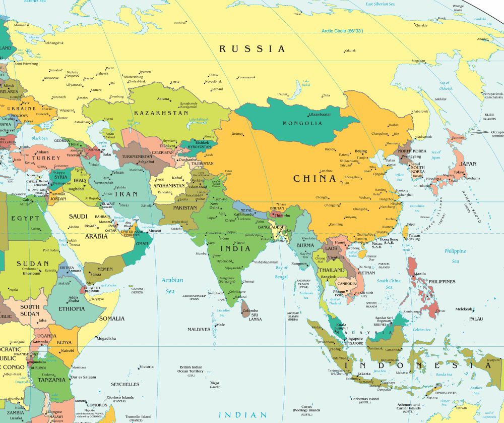 Asie Orientale Carte | Carte 2018
