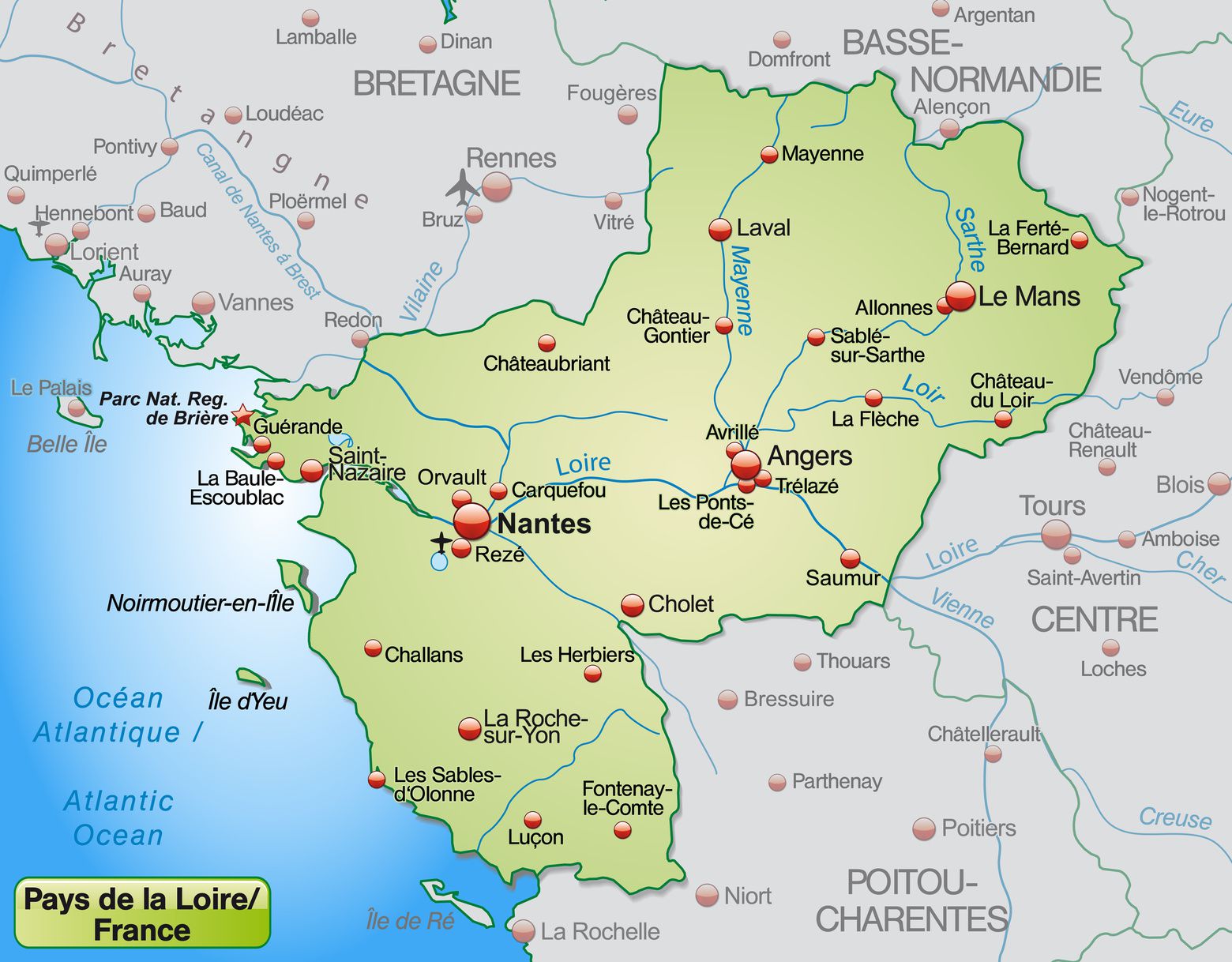 pays de la loire carte géographique