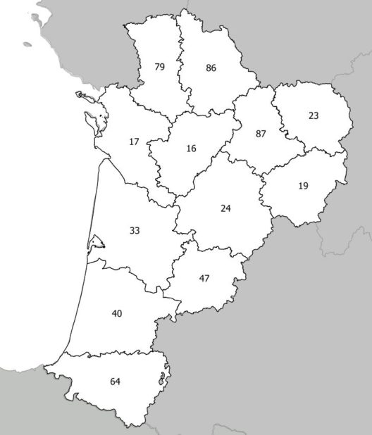 Départements de Nouvelle-Aquitaine