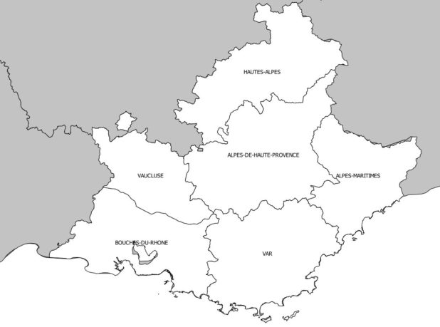 Départements de la région Provence-Alpes-Côte d'Azur