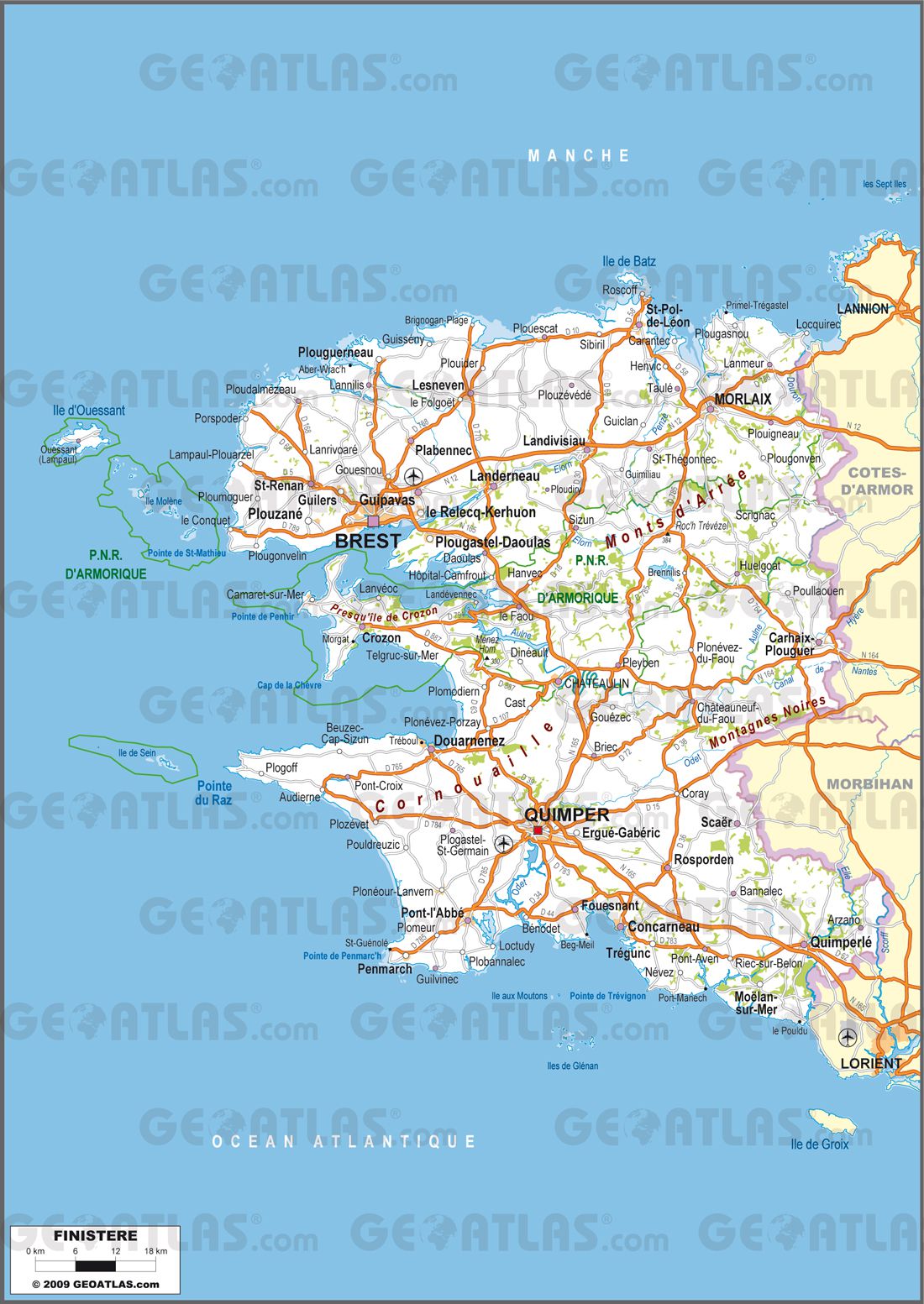 Finistère carte Finistère carte