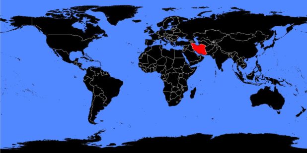 Iran sur une carte du monde